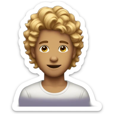 Cool boy with waivy hair sticker