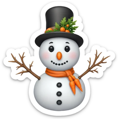 snowman with no scarf  sticker