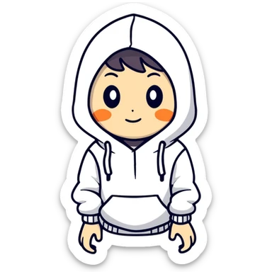 Dong wearing a hoodie  sticker