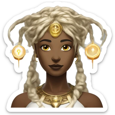 Technomancy Goddess is a mystical being who controls both magic and technology. She can cast spells on technological & Cybernetics Her powers blend the ancient art of magic with advanced cybernetics and technology. She can command machines sticker