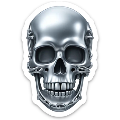 Chrome skeleton  sticker