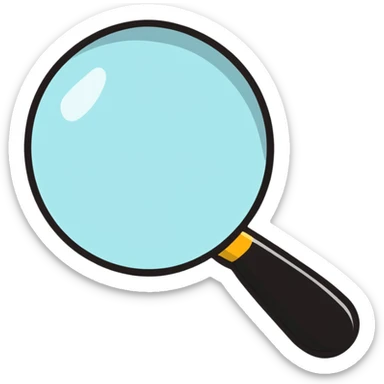 magnifying glass with handle sticker