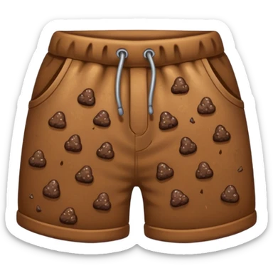 Poop wearing shorts sticker