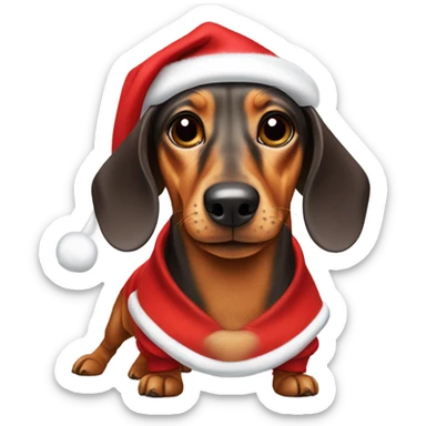 dachshund in santa costume sticker