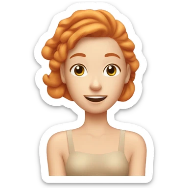 ginger girl doing skincare sticker