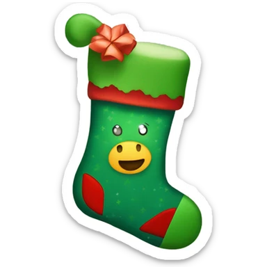 Christmas stocking with red and green colors, cozy and festive design" sticker