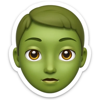 olive with face sticker