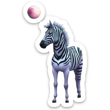 Zebra sparkling nebula unicorn Pegasus collage roses flowers palm trees tropical  sticker