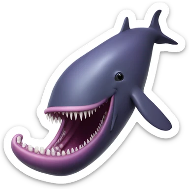 purple sperm whale with open mouth sticker