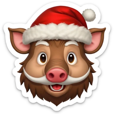 Santa Claus as a wild boar sticker