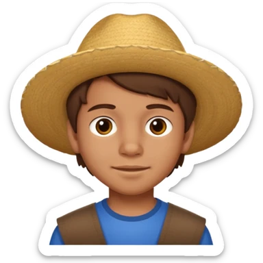 A 9 year old mexican boy with brown hair  sticker