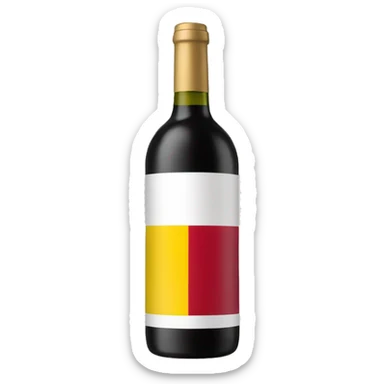 A wine bottle with a Belgian flag on the label sticker