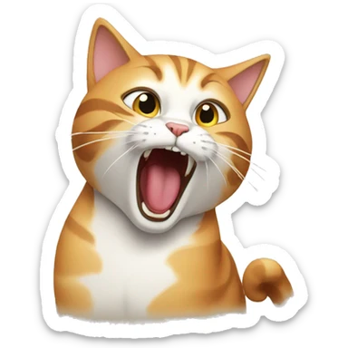 Cat yawning  sticker
