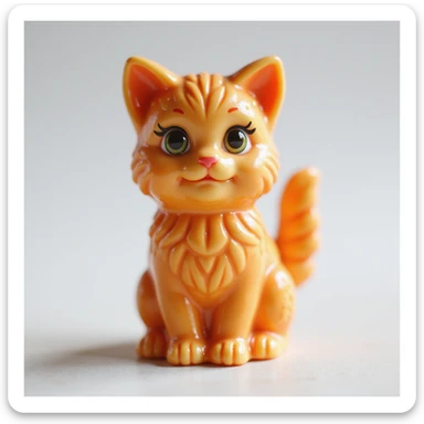 realistic candy shaped like a cute kitten, photorealistic style sticker