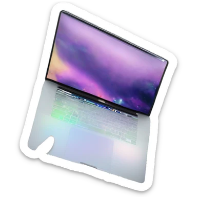macbook pro with Realistic isolated gradient silver holographic wallpaper sticker