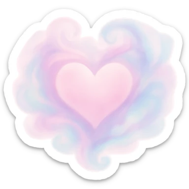 heart with a swirling pastel mist sticker