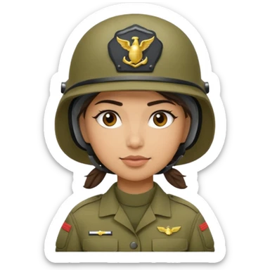 Female US Marine soldier with Lightweight helmet  sticker