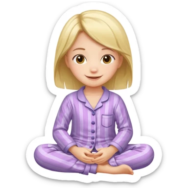 girl kid wearing pyjama sitting sticker