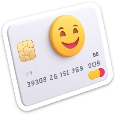 bank card, 3D Emoji style, clean white color, soft shadows and highlights, no decoration, side view, transparent background sticker