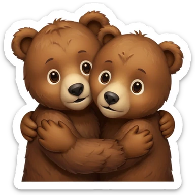 Two bears hug sticker