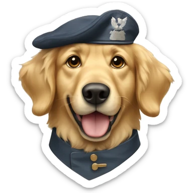 World War II golden retriever sticker