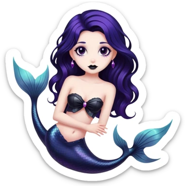goth mermaid hime girl sticker