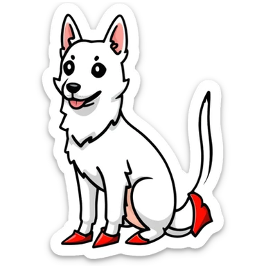 Dog wearing high heels sticker