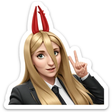 blonde girl in formal attire sticker