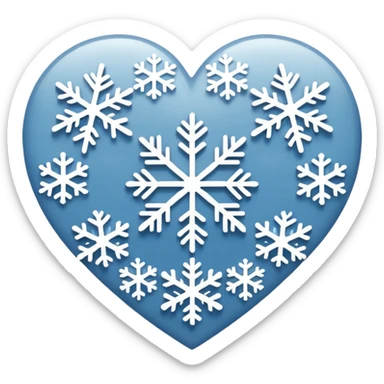 heart with a snowflake motif sticker