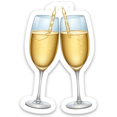 two clinking glasses with sparkles sticker