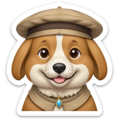 Dog with a kippa and Talit sticker