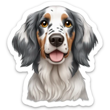 dog english setter tricolor sticker