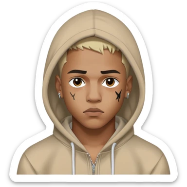 XXXTentacion wearing hoodie sticker