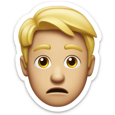 perplexed face of confusion sticker