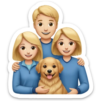 couple and their pet dog sticker