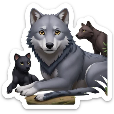 Fai un emoji per ognuno di questi personaggi del libro della giungla: Akela, Bagheera, Baloo, Kaa, fratel Bigio, Raska, Rama, Ikki, Chill e Mang sticker