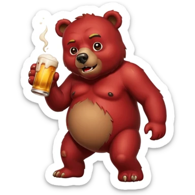 ours qui boit de la bière, saoul sticker