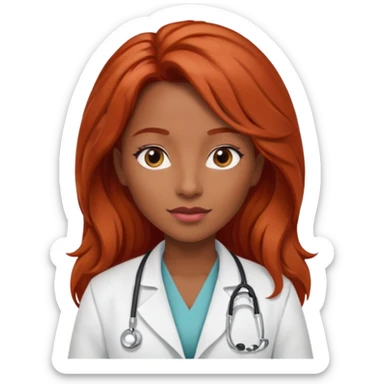 long red haired black female doctor sticker