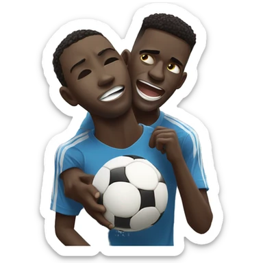 Vinicius jr crying while Rodri holds the ballon dór sticker