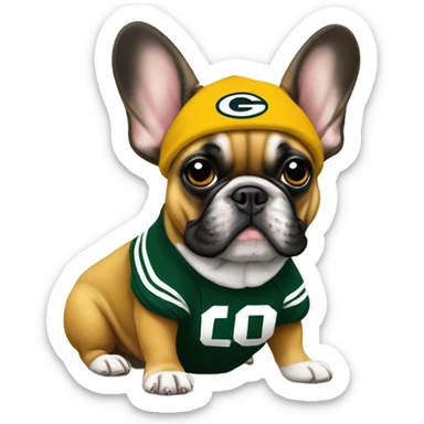 Fawn French bulldog packers fan  sticker
