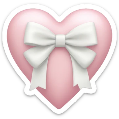 Pastel pink heart with white bow sticker