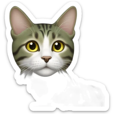 mackerel tabby cat with greenish yellow eyes sticker