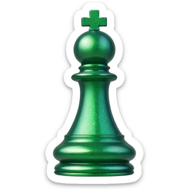 green glitter chess piece pawn sticker