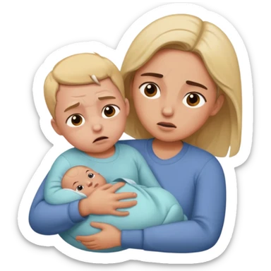 Giving birth emoji mom pushing out baby sticker