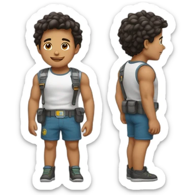 un niño un poco musculoso  sticker