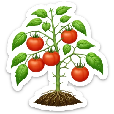 whole tomato plant with roots sticker