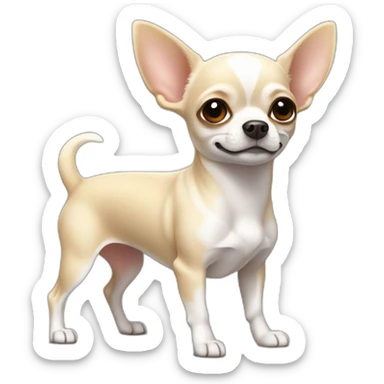 Chihuahua blanco muy muy gordo gracioso sticker