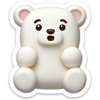 Bear-shaped marshmallows sticker