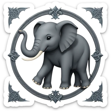 Elephant but in a Game Of Thrones Intro Sigil Form - in a square picture frame sticker