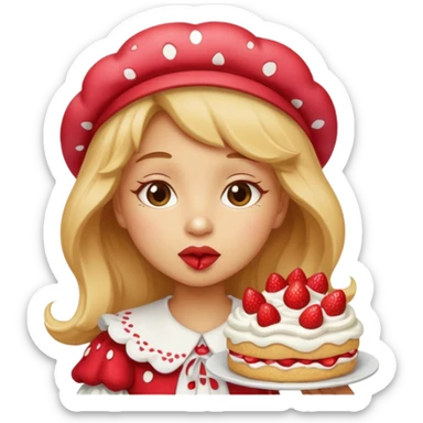Strawberry shortcake kissing sticker